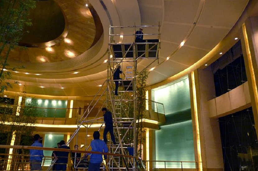 艺达 铝合金脚手架 搭建延伸平台1.8米悬空铝架 酒店商场装潢装修作业